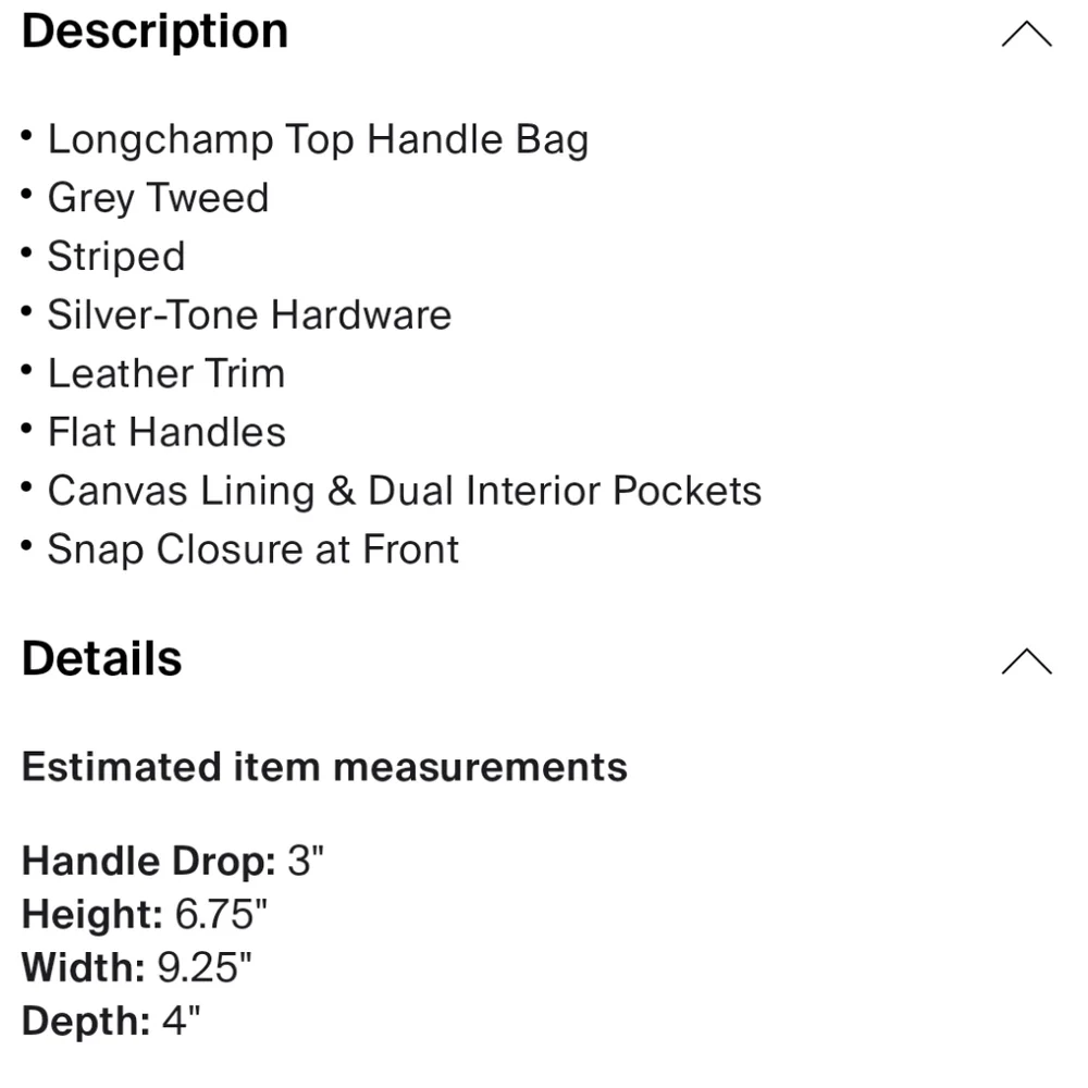 Longchamp Le Pliage dark grey wool tweed flannel tote Bag